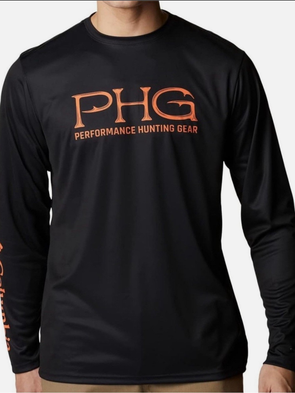 Columbia PHG Long-Sleeve Performance Shirt - Black/Orange